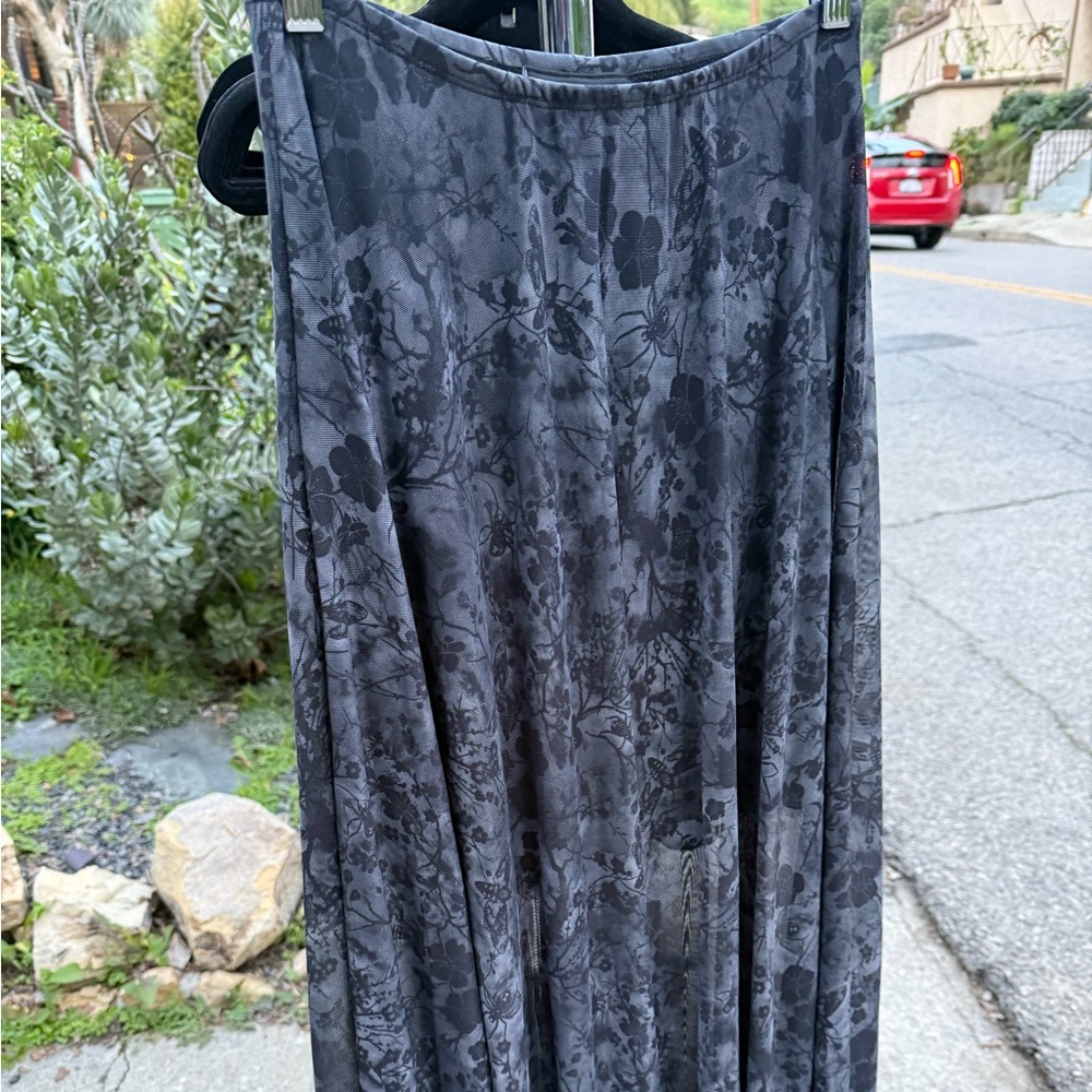 Midnight Hour Grey Floral Skirt